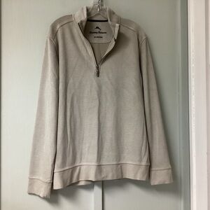Tommy Bahama Cream Zip Up Sweater Size Large Long Sleeve